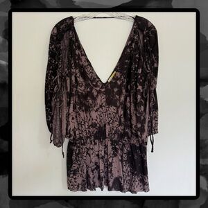 Free People Black and Purple Blouse
